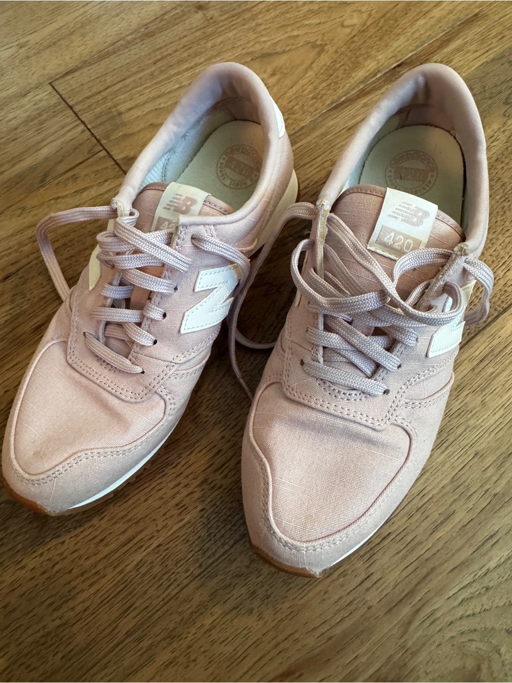 New Balance Women's Pale Pink Canvas Lace-Up Sneakers